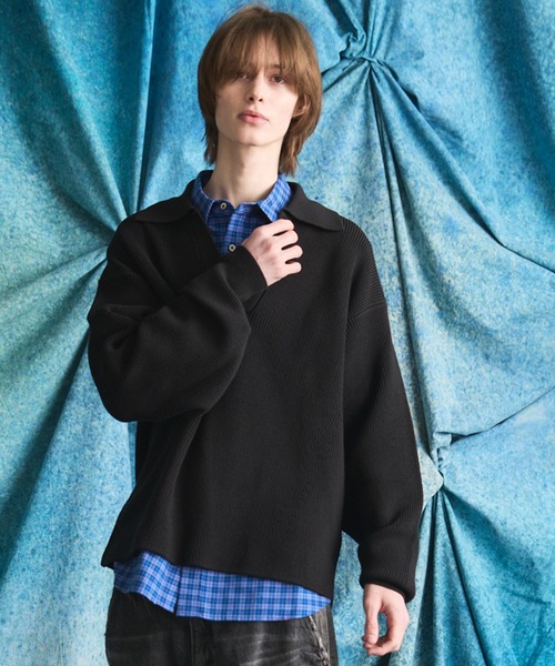 MAISON SPECIAL オーバーサイズ スキッパー ニット セーター UNISEX》C/A Prime-Over Skipper Knit/C/Aプライムオーバースキッパー