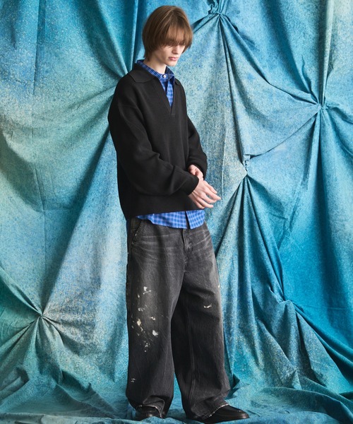 MAISON SPECIAL(メゾンスペシャル)の「《UNISEX》C/A Prime-Over Skipper Knit/C/Aプライムオーバースキッパーニット【MAISON SPECIAL/メゾンスペシャル】(ニット/セーター・メンズ・ブラック/サックスブルー/ピンク・0/1/2)」の8枚目の写真
