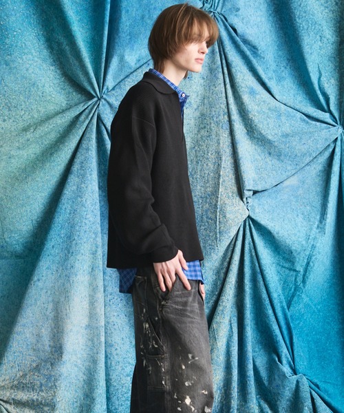MAISON SPECIAL(メゾンスペシャル)の「《UNISEX》C/A Prime-Over Skipper Knit/C/Aプライムオーバースキッパーニット【MAISON SPECIAL/メゾンスペシャル】(ニット/セーター・メンズ・ブラック/サックスブルー/ピンク・0/1/2)」の19枚目の写真