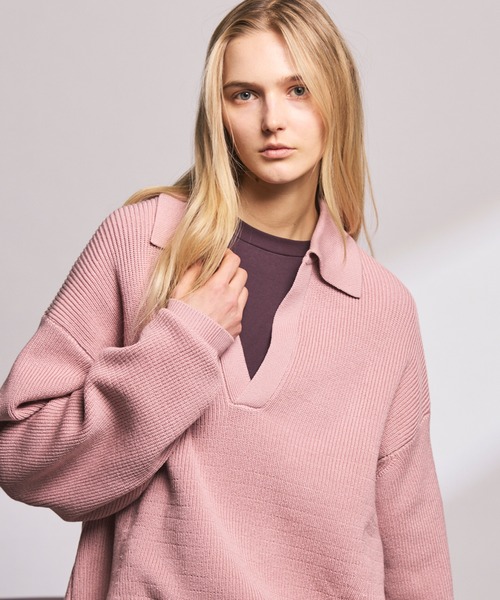 MAISON SPECIAL(メゾンスペシャル)の「《UNISEX》C/A Prime-Over Skipper Knit/C/Aプライムオーバースキッパーニット【MAISON SPECIAL/メゾンスペシャル】(ニット/セーター・メンズ・ブラック/サックスブルー/ピンク・0/1/2)」の13枚目の写真
