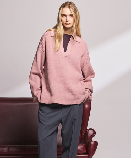 MAISON SPECIAL(メゾンスペシャル)の「《UNISEX》C/A Prime-Over Skipper Knit/C/Aプライムオーバースキッパーニット【MAISON SPECIAL/メゾンスペシャル】(ニット/セーター・メンズ・ブラック/サックスブルー/ピンク・0/1/2)」の10枚目の写真