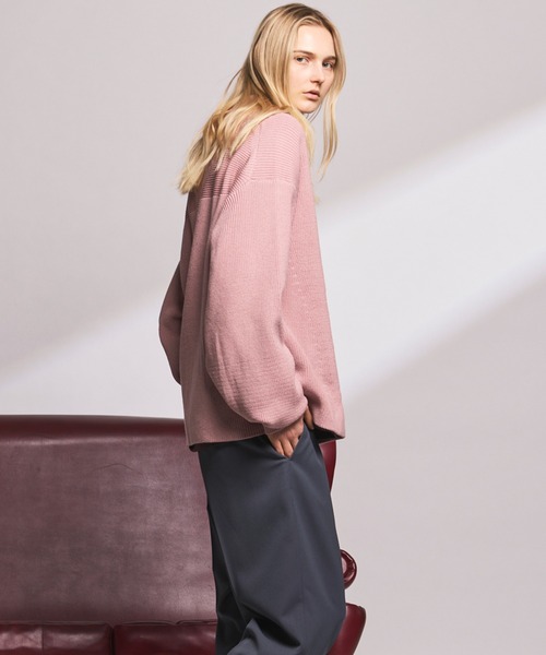 MAISON SPECIAL(メゾンスペシャル)の「《UNISEX》C/A Prime-Over Skipper Knit/C/Aプライムオーバースキッパーニット【MAISON SPECIAL/メゾンスペシャル】(ニット/セーター・メンズ・ブラック/サックスブルー/ピンク・0/1/2)」の11枚目の写真