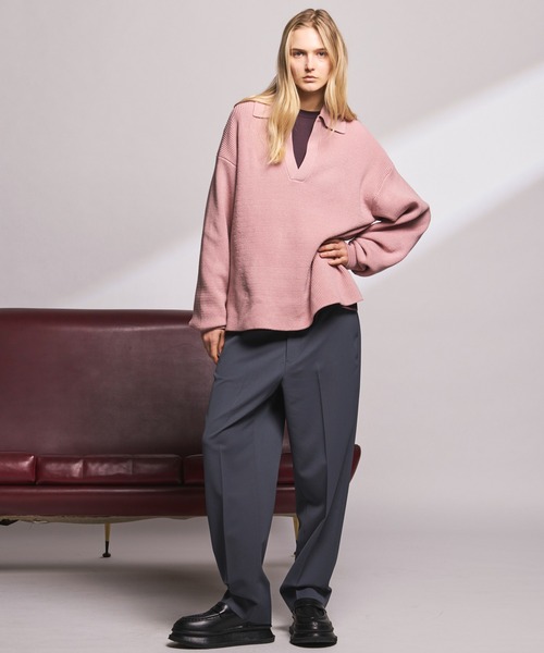 MAISON SPECIAL(メゾンスペシャル)の「《UNISEX》C/A Prime-Over Skipper Knit/C/Aプライムオーバースキッパーニット【MAISON SPECIAL/メゾンスペシャル】(ニット/セーター・メンズ・ブラック/サックスブルー/ピンク・0/1/2)」の4枚目の写真