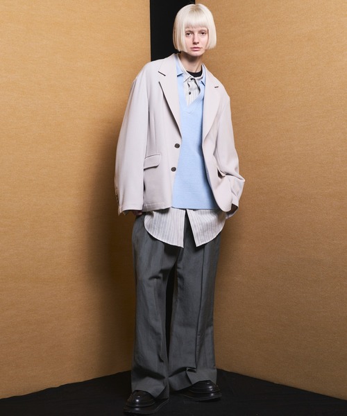 MAISON SPECIAL(メゾンスペシャル)の「《UNISEX》C/A Prime-Over Skipper Knit/C/Aプライムオーバースキッパーニット【MAISON SPECIAL/メゾンスペシャル】(ニット/セーター・メンズ・ブラック/サックスブルー/ピンク・0/1/2)」の7枚目の写真