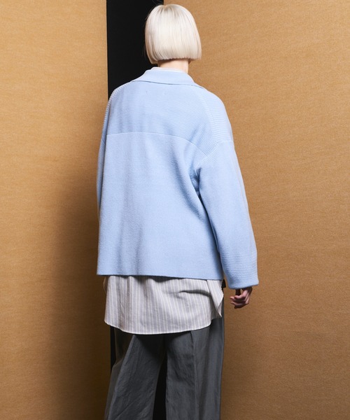 MAISON SPECIAL(メゾンスペシャル)の「《UNISEX》C/A Prime-Over Skipper Knit/C/Aプライムオーバースキッパーニット【MAISON SPECIAL/メゾンスペシャル】(ニット/セーター・メンズ・ブラック/サックスブルー/ピンク・0/1/2)」の16枚目の写真