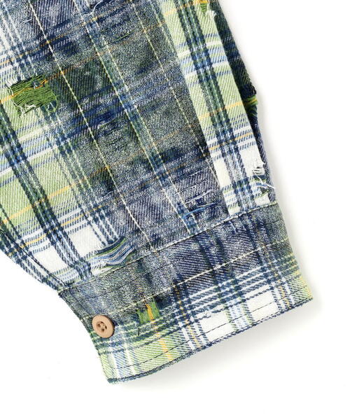 DANKE SCHON（ダンケシェーン）の「【WEB&DEPOT限定】DankeSchon/ダンケシェーン/DAMAGE WORK SHIRTS（シャツ/ブラウス・メンズ・レッド/モスグリーン/ネイビー・L/M/XL）」の13枚目の写真