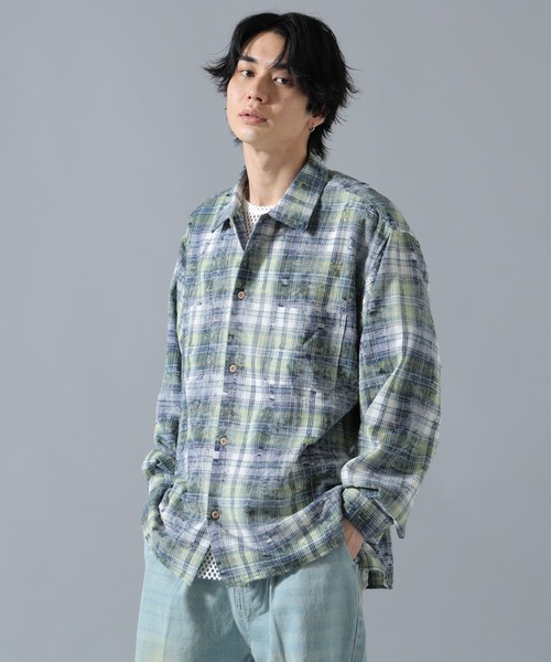 DANKE SCHON(ダンケシェーン)の「【WEB&DEPOT限定】DankeSchon/ダンケシェーン/DAMAGE WORK SHIRTS(シャツ/ブラウス・メンズ・レッド/モスグリーン/ネイビー・L/M/XL)」の21枚目の写真