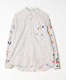 Design Tshirts Store graniph（デザイン　ティーシャツ　ストア　グラニフ）の「ストライプ柄長袖シャツ（シャツ/ブラウス）」
