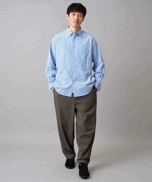 a.v.v（アーヴェヴェ）の「【洗濯機で洗える/毛玉になりにくい】ワイドストレッチストライプシャツ（シャツ/ブラウス・メンズ・ブルー/ピンク・48/46）」の16枚目の写真