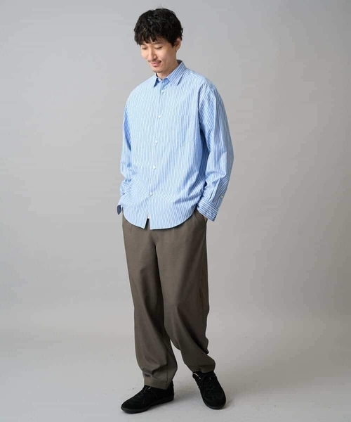 a.v.v（アーヴェヴェ）の「【洗濯機で洗える/毛玉になりにくい】ワイドストレッチストライプシャツ（シャツ/ブラウス・メンズ・ブルー/ピンク・48/46）」の18枚目の写真