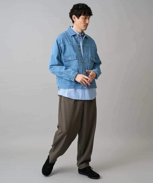 a.v.v（アーヴェヴェ）の「【洗濯機で洗える/毛玉になりにくい】ワイドストレッチストライプシャツ（シャツ/ブラウス・メンズ・ブルー/ピンク・48/46）」の21枚目の写真