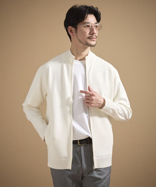 TAKEO KIKUCHI（タケオキクチ）の「ジップアップ 鹿の子 ニット（ニット/セーター・メンズ・ネイビー/ライトグレー/オフホワイト・02/03/04）」の6枚目の写真