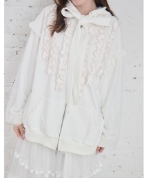 Lolime by mellfy memory（ロリミー バイ メルフィーメモリー）の「ribbon frill hood zip-up（パーカー）」