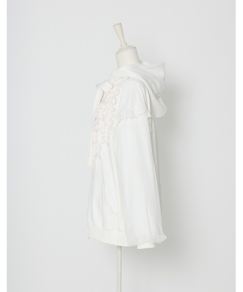 Lolime by mellfy memory(ロリミー バイ メルフィーメモリー)の「ribbon frill hood zip-up(パーカー・レディース・グレー/ピンク/ホワイト・FREE)」の15枚目の写真