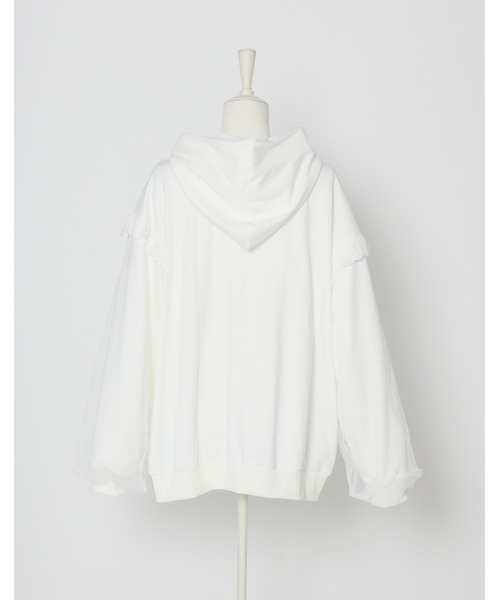 Lolime by mellfy memory(ロリミー バイ メルフィーメモリー)の「ribbon frill hood zip-up(パーカー・レディース・グレー/ピンク/ホワイト・FREE)」の16枚目の写真