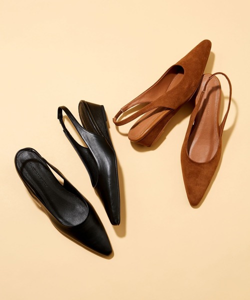 BARNYARDSTORM（バンヤードストーム）の「BARNYARDSTORM / ストラップウェッジパンプス【一部店舗限定サイズ】（パンプス・レディース・キャメル/ブラック・37/38/36）」の19枚目の写真