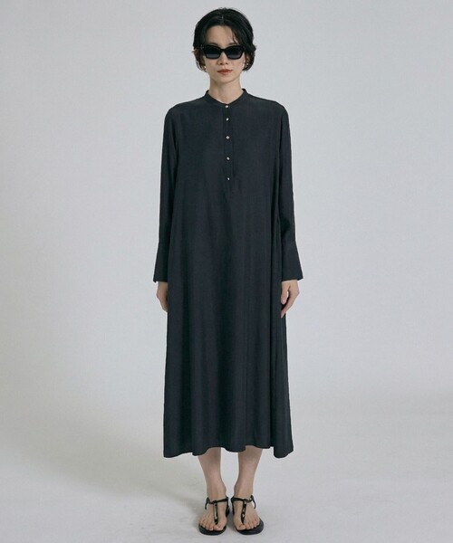 qualite（カリテ）の「【接触冷感】フィブリルシャツワンピース/春服/夏服/オフィスカジュアル/レイヤード（ワンピース・レディース・ブラック・36）」の10枚目の写真