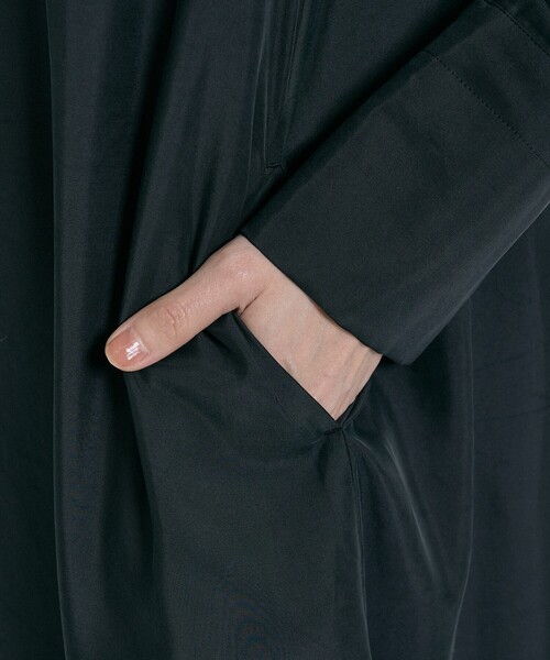 qualite（カリテ）の「【接触冷感】フィブリルシャツワンピース/春服/夏服/オフィスカジュアル/レイヤード（ワンピース・レディース・ブラック・36）」の14枚目の写真