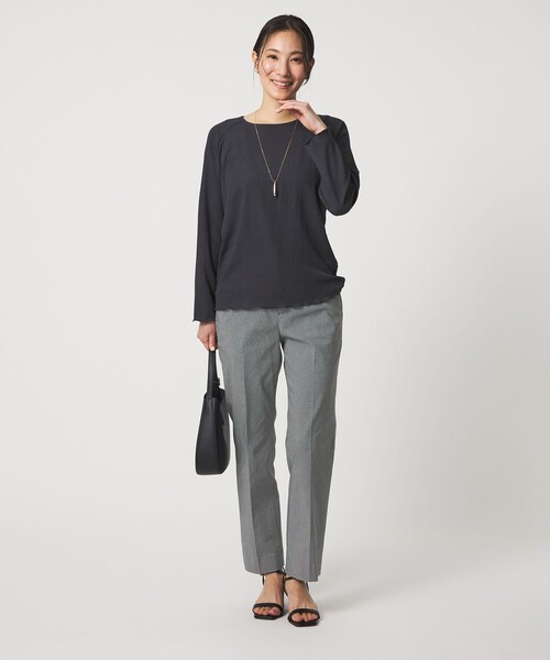 A DAY IN THE LIFE UNITED ARROWS（アデイインザライフユナイテッドアローズ）の「ギンガムチェック ストレートパンツ ‐ウォッシャブル・ストレッチ‐＜A DAY IN THE LIFE＞（スラックス・レディース・ブラック・36/38）」の4枚目の写真