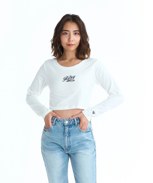ROXY(ロキシー)の「ROXY ウィメンズ ROXY WITH HEART L/S TEE 長袖Tシャツ ロンT 丈短め【2026年春夏モデル】/ロキシークロップド丈・ショート丈トップス(Tシャツ/カットソー・レディース・ナチュラル/レッド/グレー・LARGE/MEDIUM)」の2枚目の写真