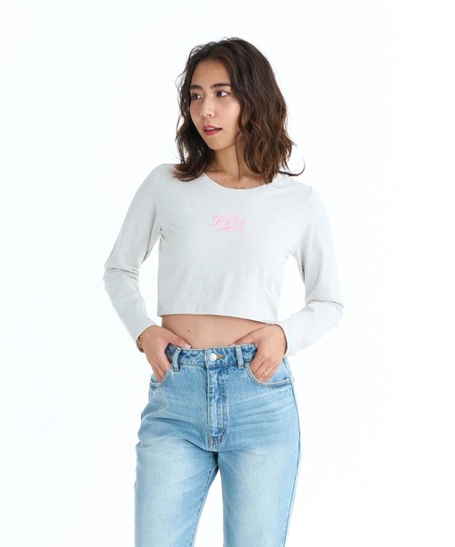 ROXY(ロキシー)の「ROXY ウィメンズ ROXY WITH HEART L/S TEE 長袖Tシャツ ロンT 丈短め【2026年春夏モデル】/ロキシークロップド丈・ショート丈トップス(Tシャツ/カットソー・レディース・ナチュラル/レッド/グレー・LARGE/MEDIUM)」の10枚目の写真