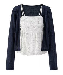 Lis ardent（リスアルダン）の「2点セットアップ/ドットキャミ×編みカーディガン（キャミソール）」