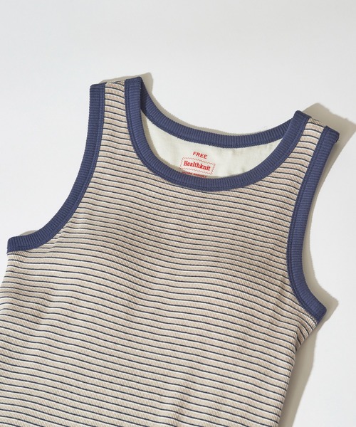 Healthknit(ヘルスニット)の「【Healthknit】26SS Tubular Rib Tanktop カップ付きタンクトップ HR26S-L301(タンクトップ・レディース・ライトベージュ/サックスブルー/ライム・FREE)」の1枚目の写真