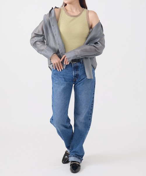 Healthknit(ヘルスニット)の「【Healthknit】26SS Tubular Rib Tanktop カップ付きタンクトップ HR26S-L301(タンクトップ・レディース・ライトベージュ/サックスブルー/ライム・FREE)」の11枚目の写真