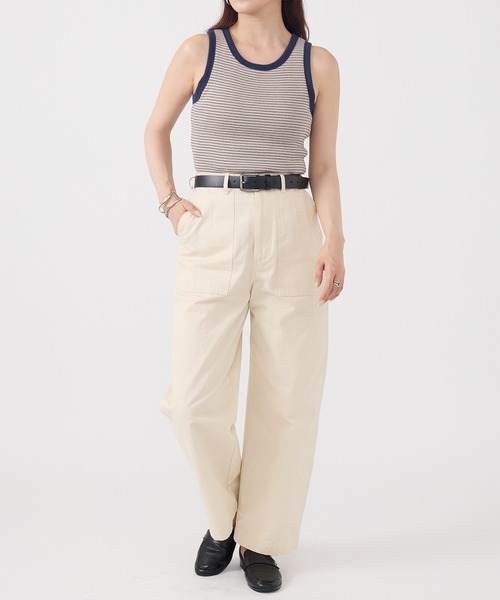 Healthknit(ヘルスニット)の「【Healthknit】26SS Tubular Rib Tanktop カップ付きタンクトップ HR26S-L301(タンクトップ・レディース・ライトベージュ/サックスブルー/ライム・FREE)」の18枚目の写真