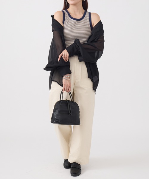 Healthknit(ヘルスニット)の「【Healthknit】26SS Tubular Rib Tanktop カップ付きタンクトップ HR26S-L301(タンクトップ・レディース・ライトベージュ/サックスブルー/ライム・FREE)」の19枚目の写真
