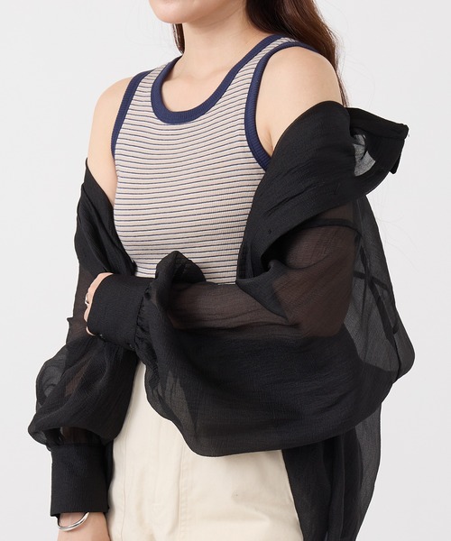 Healthknit(ヘルスニット)の「【Healthknit】26SS Tubular Rib Tanktop カップ付きタンクトップ HR26S-L301(タンクトップ・レディース・ライトベージュ/サックスブルー/ライム・FREE)」の15枚目の写真