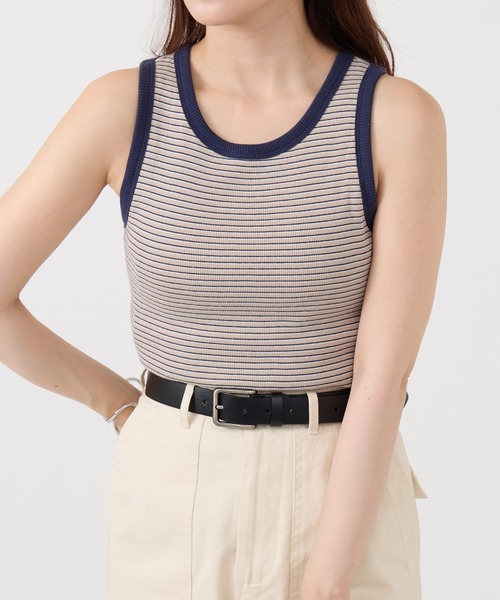 Healthknit(ヘルスニット)の「【Healthknit】26SS Tubular Rib Tanktop カップ付きタンクトップ HR26S-L301(タンクトップ・レディース・ライトベージュ/サックスブルー/ライム・FREE)」の16枚目の写真