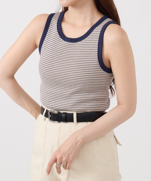 Healthknit(ヘルスニット)の「【Healthknit】26SS Tubular Rib Tanktop カップ付きタンクトップ HR26S-L301(タンクトップ・レディース・ライトベージュ/サックスブルー/ライム・FREE)」の17枚目の写真