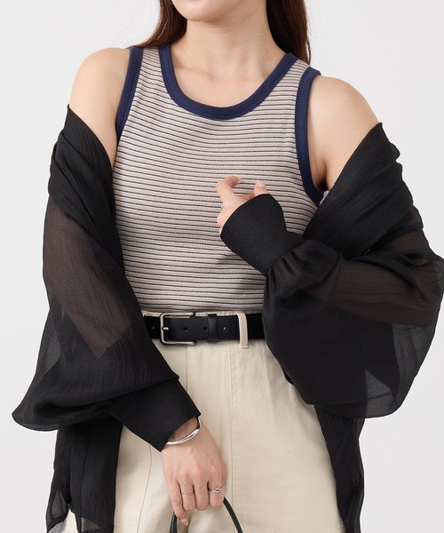 Healthknit(ヘルスニット)の「【Healthknit】26SS Tubular Rib Tanktop カップ付きタンクトップ HR26S-L301(タンクトップ・レディース・ライトベージュ/サックスブルー/ライム・FREE)」の14枚目の写真