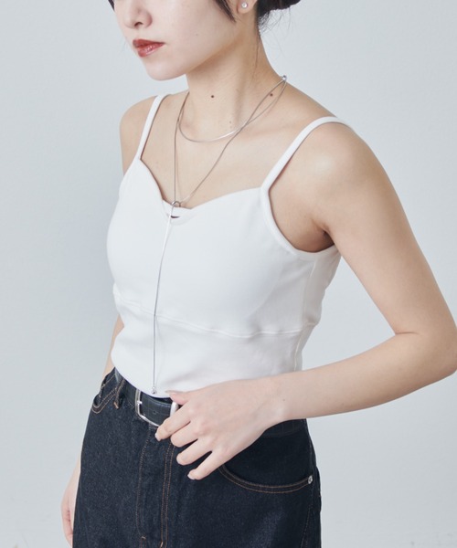 Lui's（ルイス）の「カップ付きカーブタンクトップ（タンクトップ・レディース・アイボリー/ブラック・FREE）」の8枚目の写真