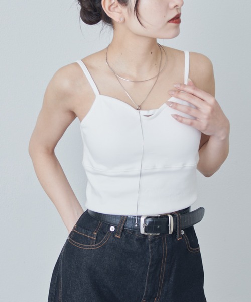 Lui's（ルイス）の「カップ付きカーブタンクトップ（タンクトップ・レディース・アイボリー/ブラック・FREE）」の9枚目の写真