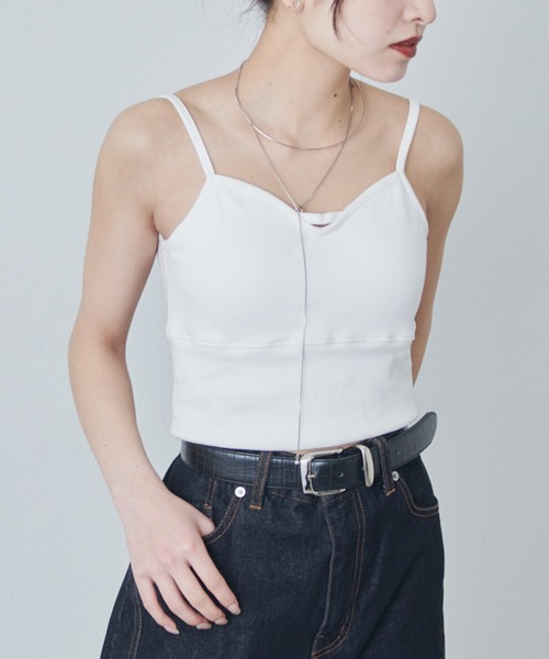 Lui's（ルイス）の「カップ付きカーブタンクトップ（タンクトップ・レディース・アイボリー/ブラック・FREE）」の10枚目の写真