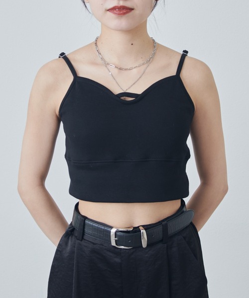 Lui's（ルイス）の「カップ付きカーブタンクトップ（タンクトップ・レディース・アイボリー/ブラック・FREE）」の5枚目の写真