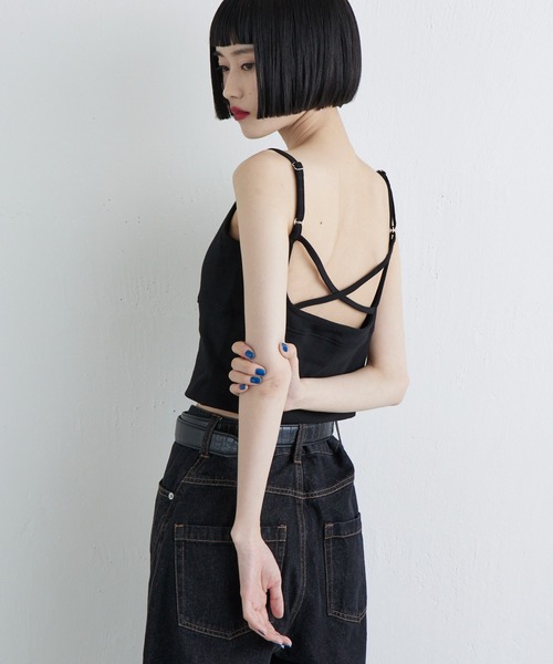 Lui's（ルイス）の「カップ付きカーブタンクトップ（タンクトップ・レディース・アイボリー/ブラック・FREE）」の22枚目の写真