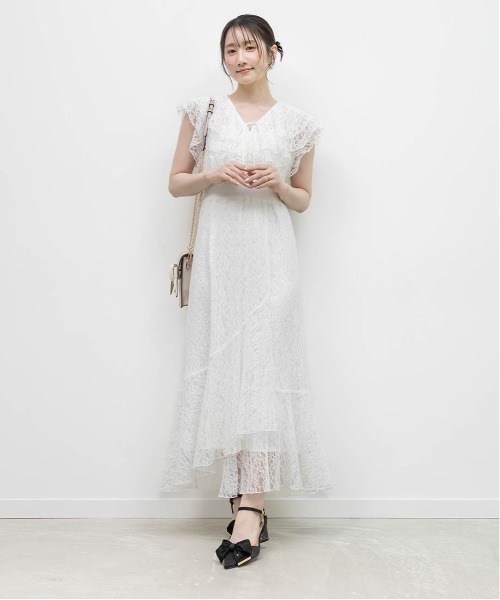 RANDA(ランダ)の「ラッフルカラーレースマーメイドワンピース(ワンピース・レディース・ブラック/ピンク/ホワイト・1/0)」の6枚目の写真