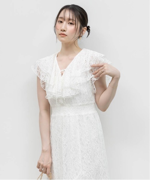 RANDA(ランダ)の「ラッフルカラーレースマーメイドワンピース(ワンピース・レディース・ブラック/ピンク/ホワイト・1/0)」の9枚目の写真