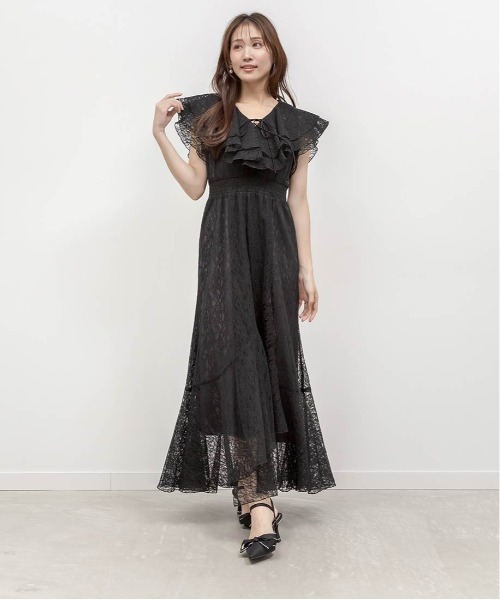 RANDA(ランダ)の「ラッフルカラーレースマーメイドワンピース(ワンピース・レディース・ブラック/ピンク/ホワイト・1/0)」の17枚目の写真