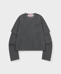 GRUNDEN（グルンデン）の「SIGNATURE LOGO VINTAGE LAYERED TOP (CHARCOAL)（スウェット）」