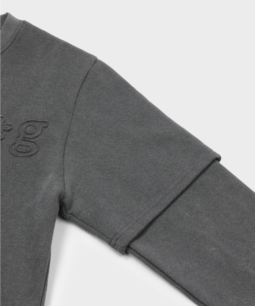 GRUNDEN（グルンデン）の「SIGNATURE LOGO VINTAGE LAYERED TOP (CHARCOAL)（スウェット・レディース・その他・unisex M/unisex L）」の4枚目の写真