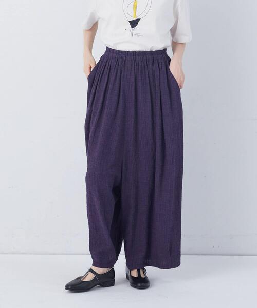 conges payes ADIEU TRISTESSE(コンジェ ペイエ アデュートリステス)の「【FAVE】シャーリングワイドロングサルエルパンツ(その他パンツ・レディース・キナリ/ブルー系その他/ネイビー/インディゴブルー/グレー系その他・38)」の7枚目の写真