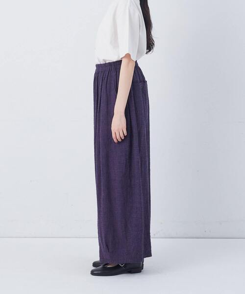 conges payes ADIEU TRISTESSE(コンジェ ペイエ アデュートリステス)の「【FAVE】シャーリングワイドロングサルエルパンツ(その他パンツ・レディース・キナリ/ブルー系その他/ネイビー/インディゴブルー/グレー系その他・38)」の9枚目の写真
