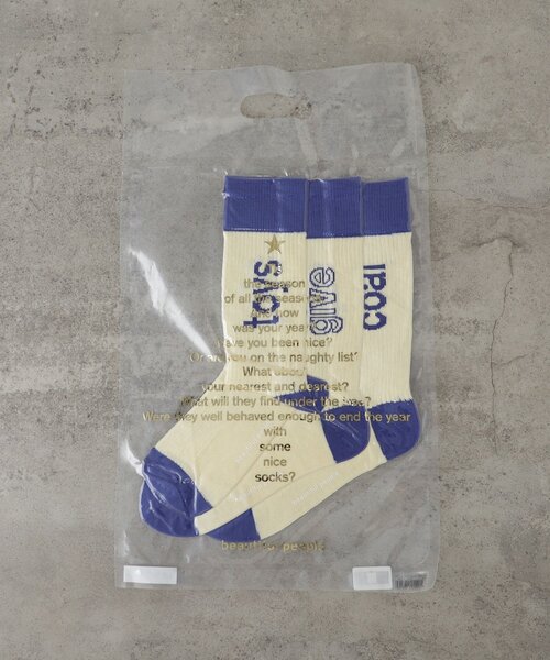 GALLEST(ギャレスト)の「【beautiful people】sock a trois(ソックス/靴下・レディース・ネイビー/ライトオレンジ系/アイボリー・00)」の2枚目の写真