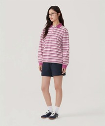 WOMEN STRIPED COLLARED LONG-SLEEVE