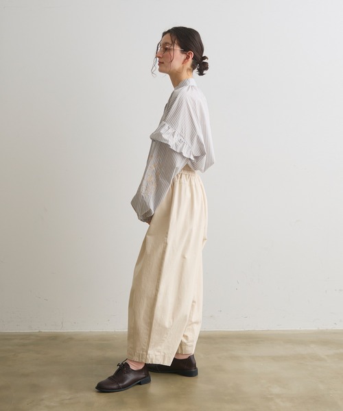 Crisp(クリスプ)の「ストライプ刺繍ブラウス(シャツ/ブラウス・レディース・ブルー/ピンク・FREE)」の5枚目の写真