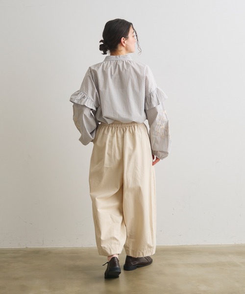 Crisp(クリスプ)の「ストライプ刺繍ブラウス(シャツ/ブラウス・レディース・ブルー/ピンク・FREE)」の6枚目の写真